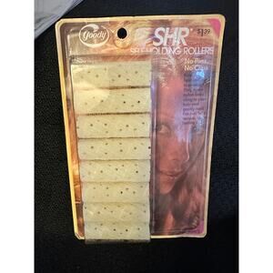 VTG NOS 1972 Goody Self Holding Rollers 8pk Hair Curlers USA med #400/2 yellow